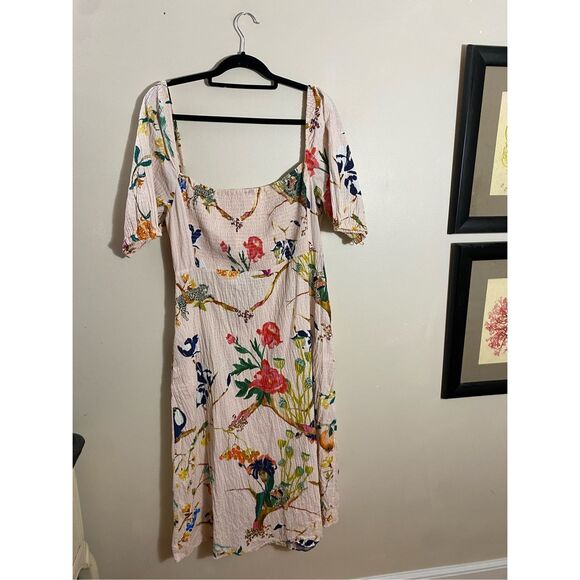 Tanya Taylor Women’s Size XS Lucinda Off The Shoulder Midi Dress Pink RUNS LARGE - Picture 5 of 7